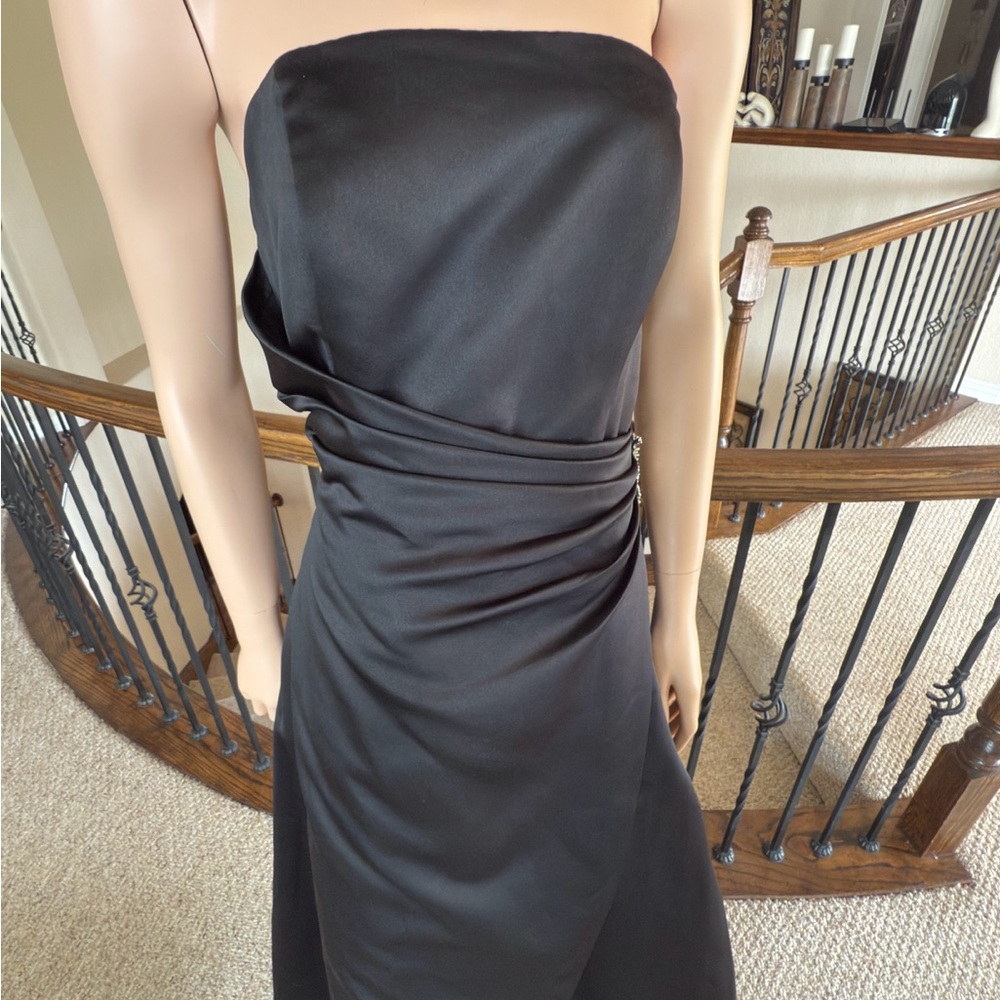David's Bridal Elegant Black Strapless Dress
